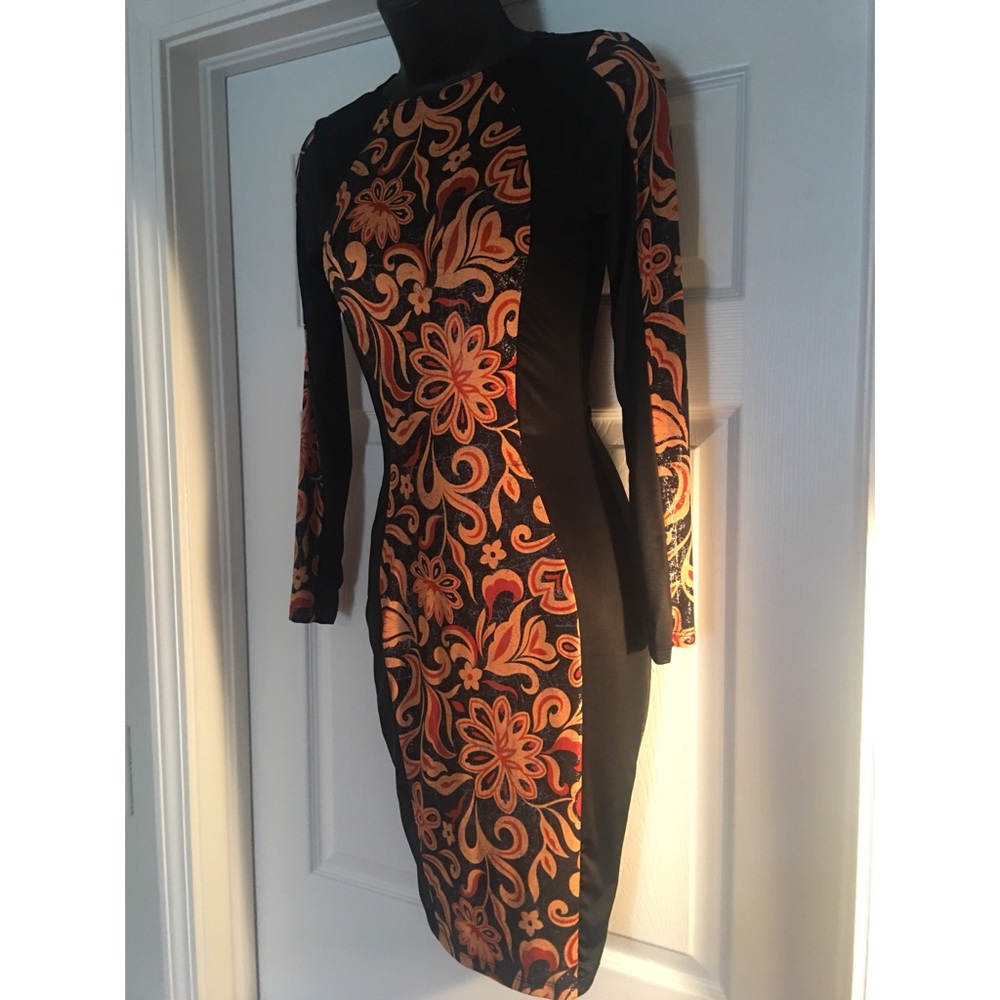 Tangerine Embellished Midi Dress